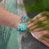 Blaugrün x Pink | 925 Sterling Silber | Firefly Glas Liebesarmband